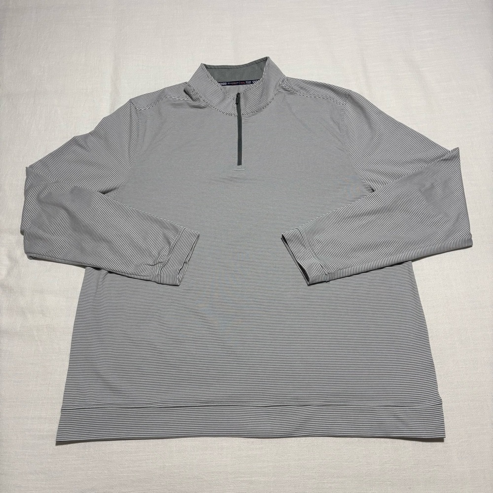 Men’s Southern Tide Cruiser Micro Stripe Heather Performance 1/4 Zip Pullover